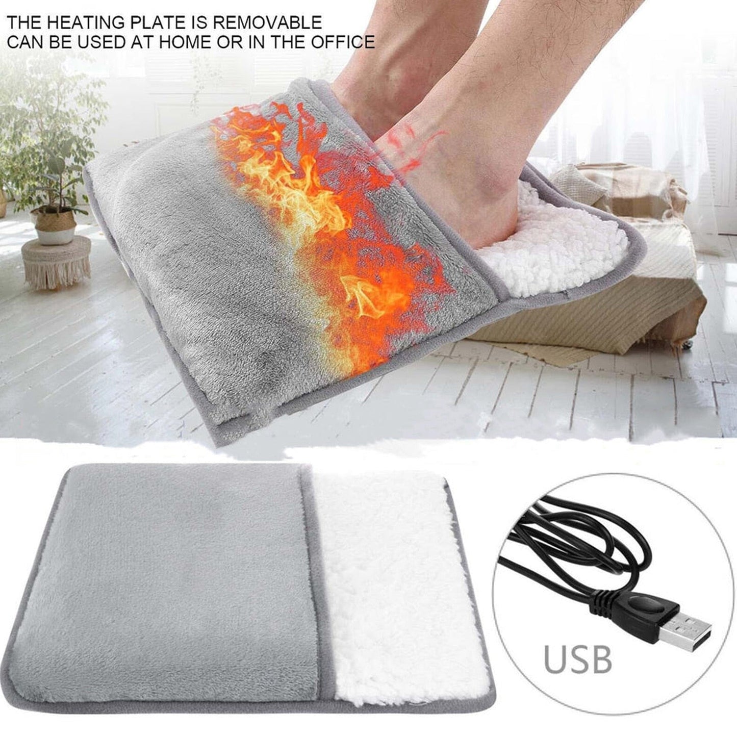 Heating Pad Usb Electric Heater For Feet Warm Slippers Winter Hand